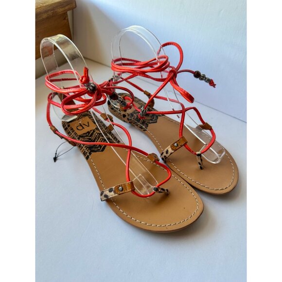 Dolce Vita Women’s Aurora Sandals Leopard Print Ankle Wrap 6 - Picture 2 of 11